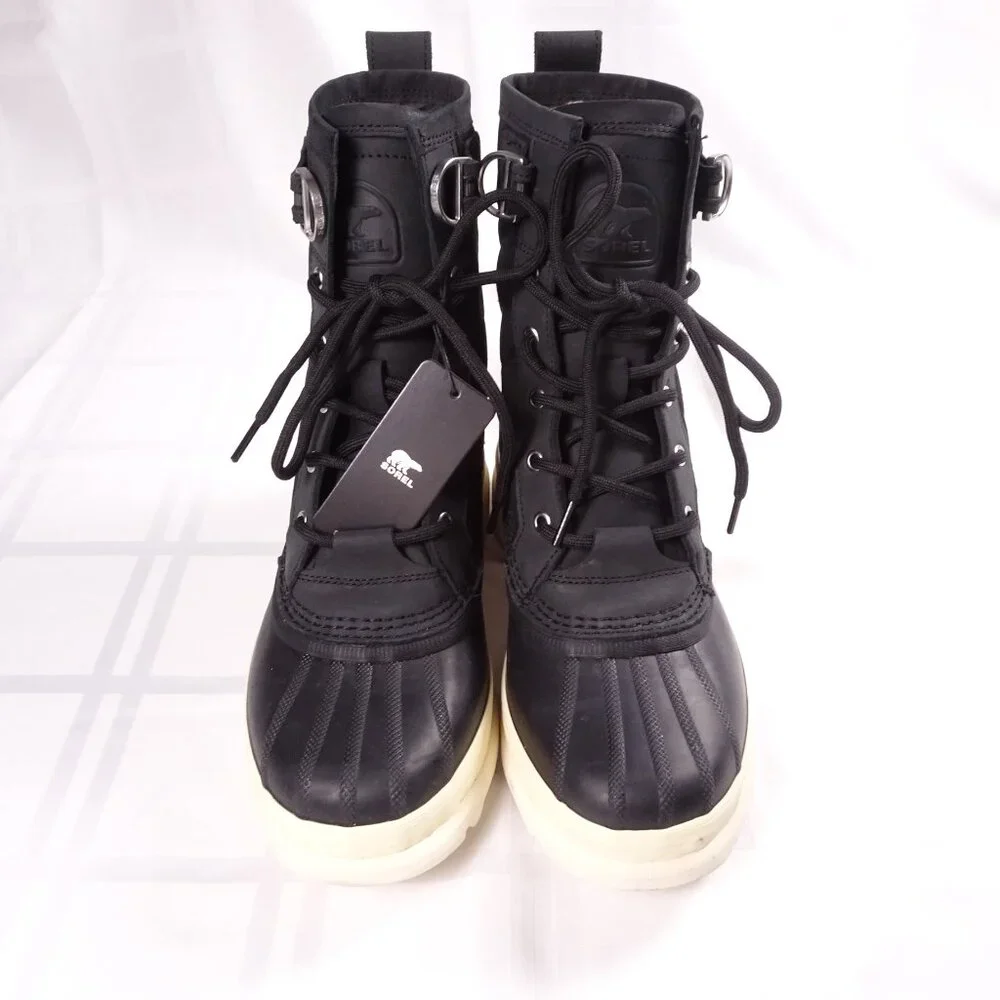 Sorel‎ Caribou Royal Insulated/ Waterproof Boots Black/Chalk Women's Size 8.5